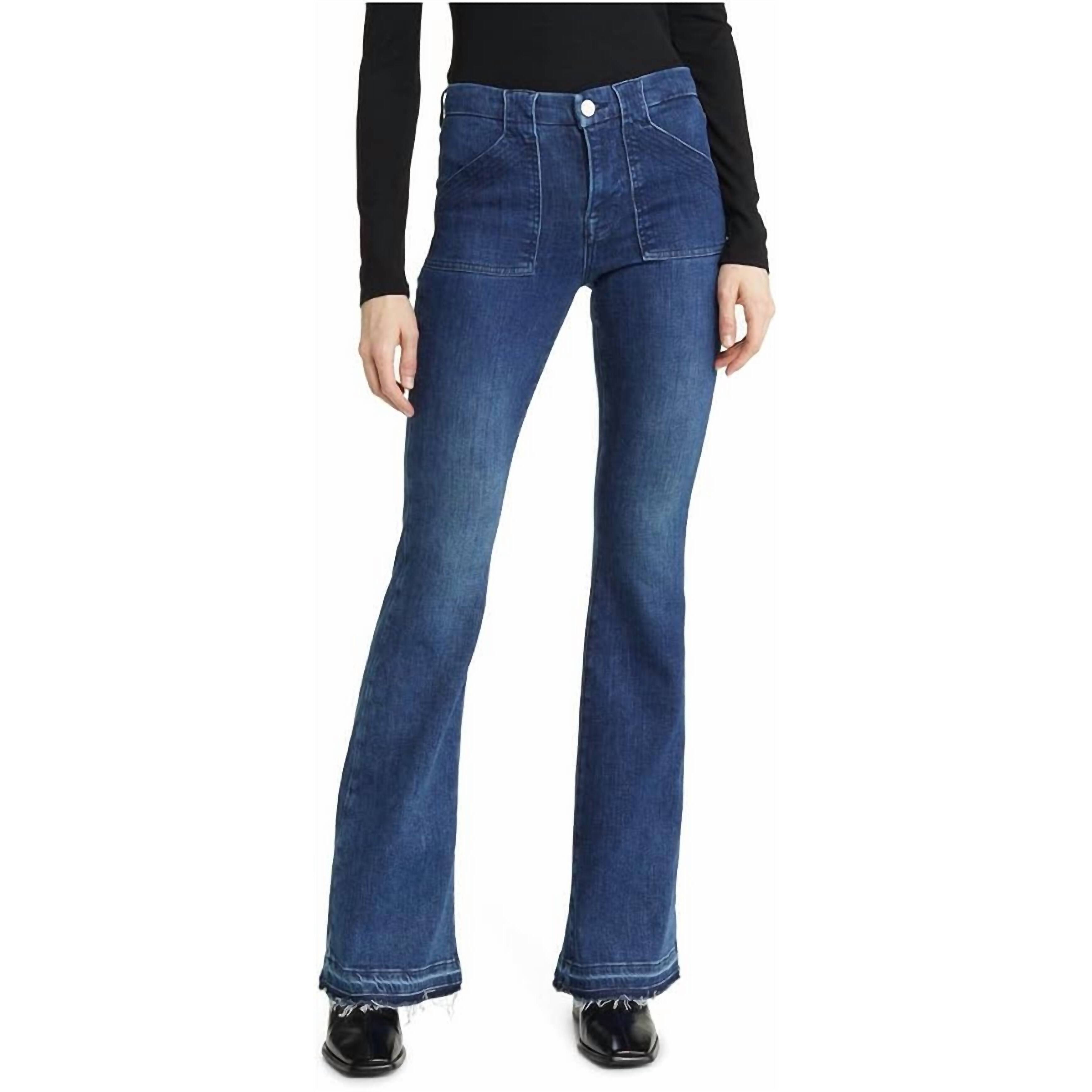 New Frame Trapunto St. Le High Flare Jeans In Aurora